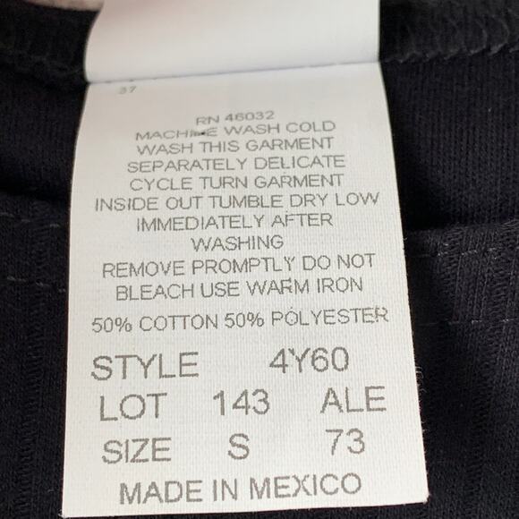 Links Vintage Black Ribbed Embroidered Daisy Flower Shirt Short Sleeve Size S - Picture 9 of 16